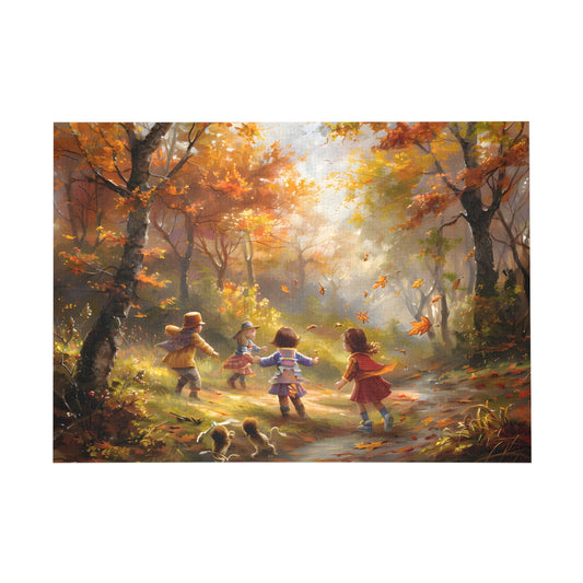 Autumn Frolic in the Woods Jigsaw Puzzle - Peatsy