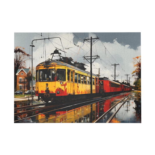 Autumn Reflections: Vintage Tramway Puzzle - Puzzle - Peatsy Puzzles