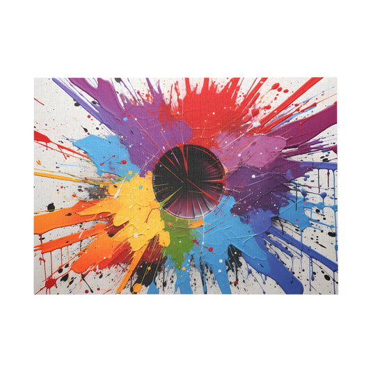 Color Explosion Vinyl Record - Vibrant Paint Splatter Art Jigsaw Puzzle - Puzzle - Peatsy Puzzles