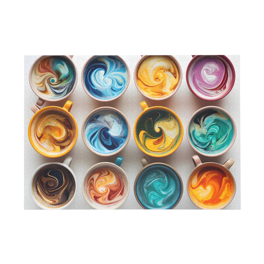 Colorful Coffee Swirl Jigsaw Puzzle - Puzzle - Peatsy Puzzles