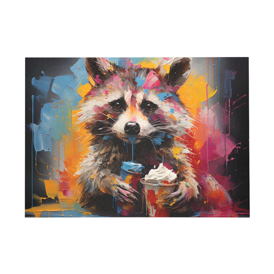 Colorful Raccoon Delight Jigsaw Puzzle - Puzzle - Peatsy Puzzles