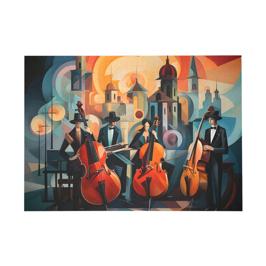 Cubist Harmony: Ocean Symphony in Seamless Hues Jigsaw Puzzle - Puzzle - Peatsy Puzzles