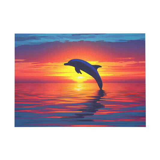 Dolphin Sunset Silhouette Jigsaw Puzzle - Puzzle - Peatsy Puzzles