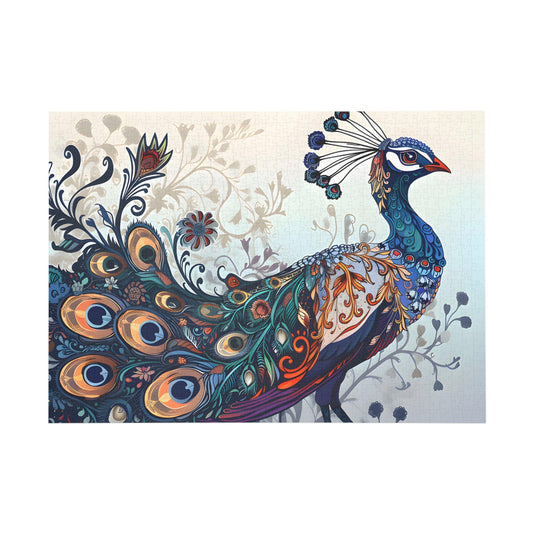 Enchanted Peacock Majestic Plumage in Bloom Jigsaw Puzzle - Puzzle - Peatsy Puzzles