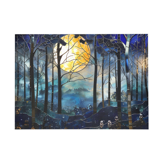 Enchanted Twilight Stained Glass Forest Jigsaw Puzzle - Puzzle - Peatsy Puzzles