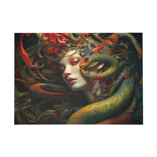 Enigmatic Garden: Serpentine Embrace Jigsaw Puzzle - Puzzle - Peatsy Puzzles