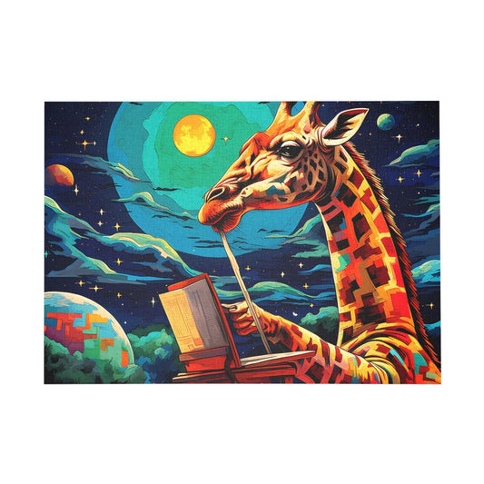 Galactic Giraffe: A Cosmic Reading Adventure Jigsaw Puzzle - Peatsy