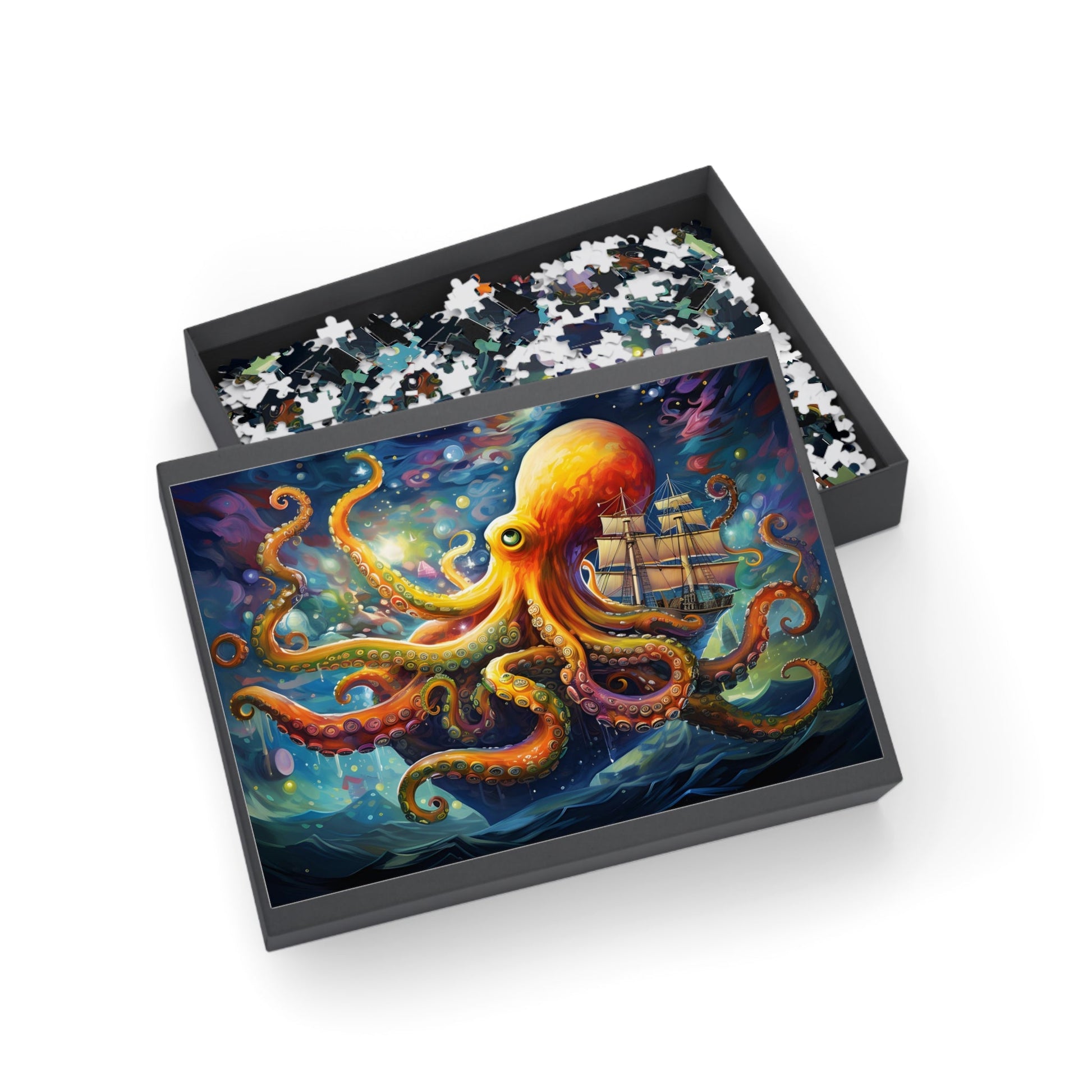 Majestic Kraken and Sailing Ship Odyssey Jigsaw Puzzle - Peatsy