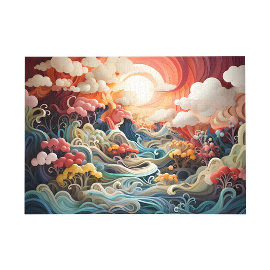 Morphism Glory: Cloud Chase Color Burst Jigsaw Puzzle - Peatsy