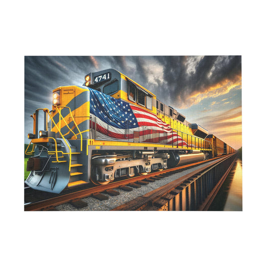 Patriotic Express: Sunset Railway Jigsaw Journey - Puzzle - Peatsy Puzzles