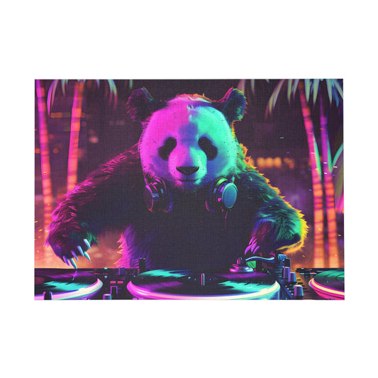 Psychedelic Panda DJ Jigsaw Puzzle - Peatsy