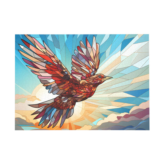 Spectral Wings: Sunrise Flight Jigsaw Puzzle - Peatsy