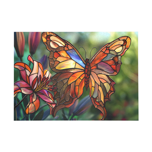 Stained Glass Butterfly Elegance Jigsaw Puzzle - Peatsy