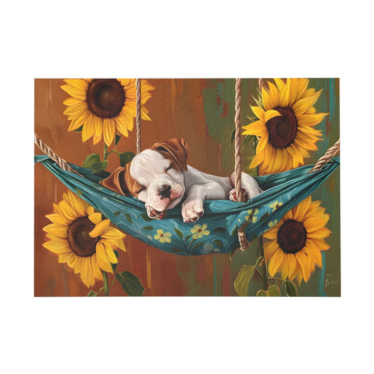 Sunflower Pup's Siesta Jigsaw Puzzle - Peatsy