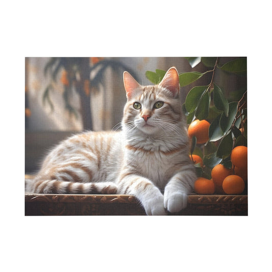Sunlit Citrus Feline Majesty Jigsaw Puzzle - Peatsy