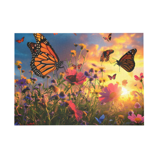 Sunset Butterfly Garden Jigsaw Puzzle - Peatsy
