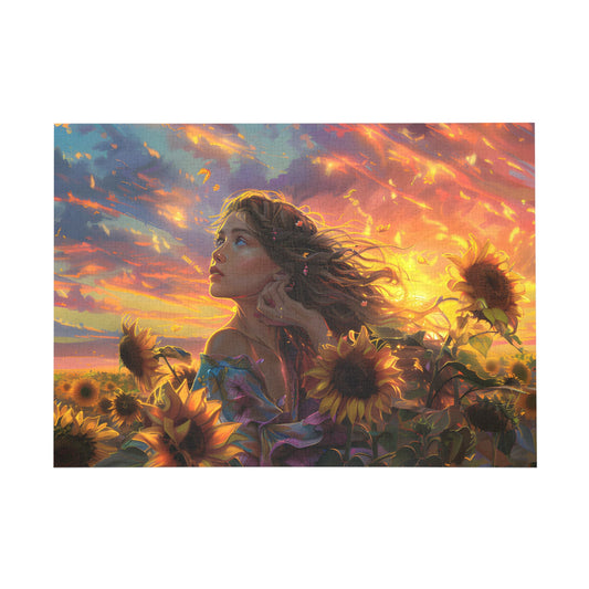 Sunset Dreams and Sunflowers Jigsaw Puzzle - Peatsy