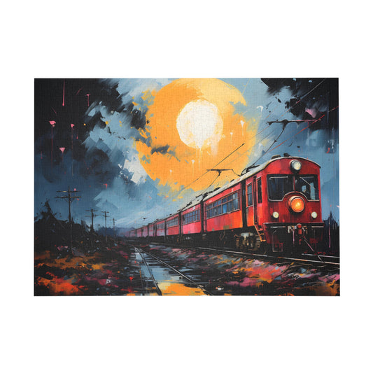 Sunset Express: Vibrant Railway Adventure Jigsaw Puzzle - Peatsy