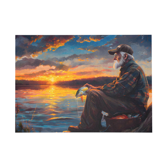 Sunset Fisherman's Serenity Jigsaw Puzzle - Peatsy