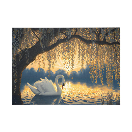 Swan Serenity at Dusk Jigsaw Puzzle - Peatsy