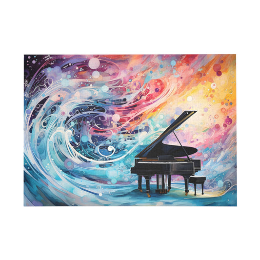 Symphony of Colors: Melodic Waves Jigsaw Puzzle - Peatsy