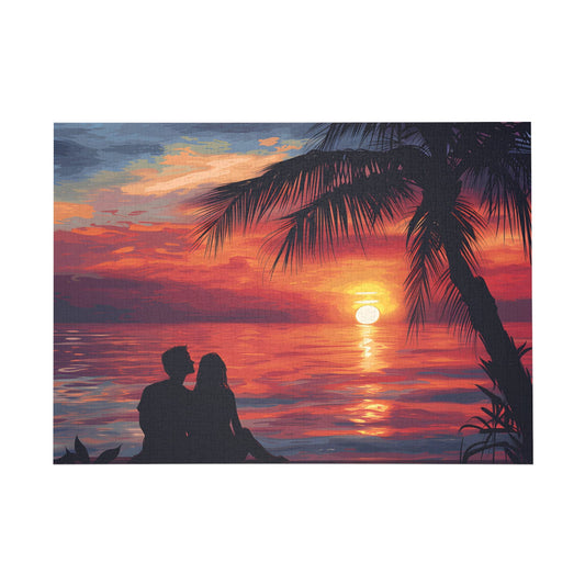 Tropical Sunset Romance Jigsaw Puzzle - Peatsy