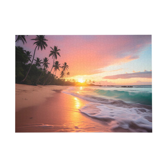 Tropical Sunset Serenity - Beach Paradise Puzzle - Peatsy
