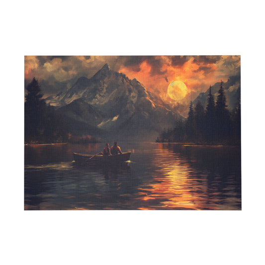 Twilight Serenity Canoe Ride Jigsaw Puzzle - Peatsy