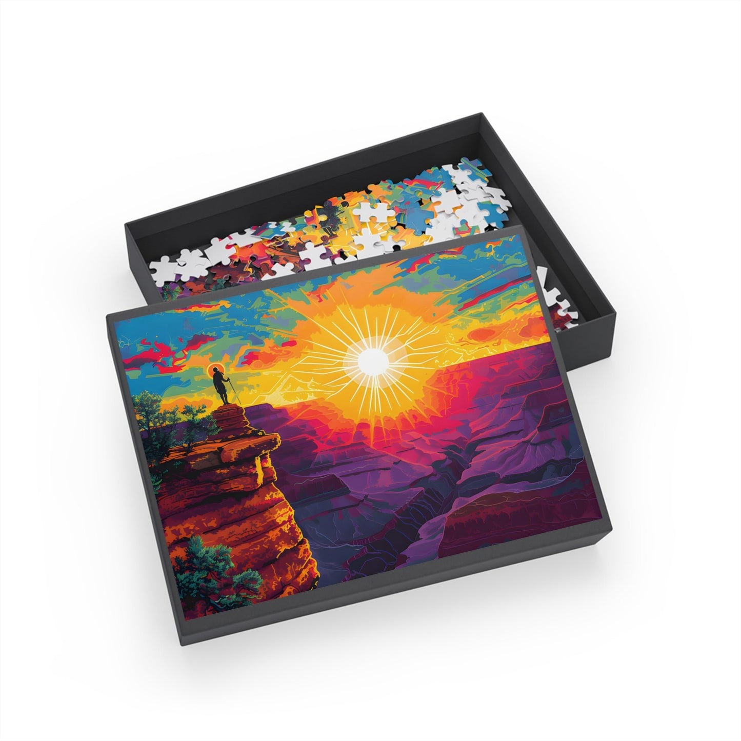 Vibrant Canyon Sunset Escape Jigsaw Puzzle - Peatsy