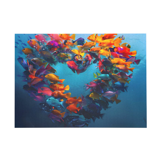Vibrant Ocean Heart Puzzle Jigsaw Puzzle - Peatsy
