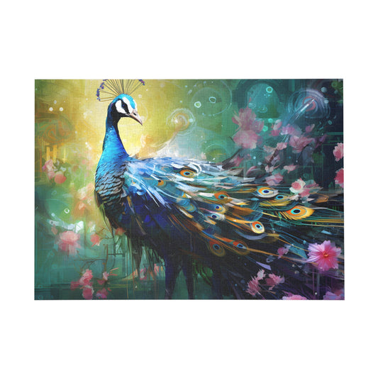 Vibrant Peacock Splendor: A Jigsaw Puzzle Masterpiece - Peatsy