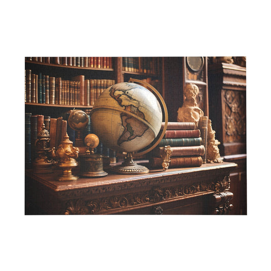 Vintage Globe & Library Puzzle - Peatsy