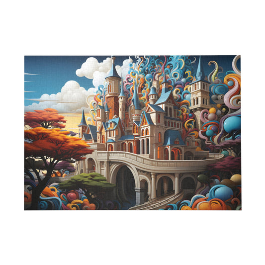 Vivid Dreamscape Carnival: Trompe l'oeil Style Jigsaw Puzzle - Peatsy